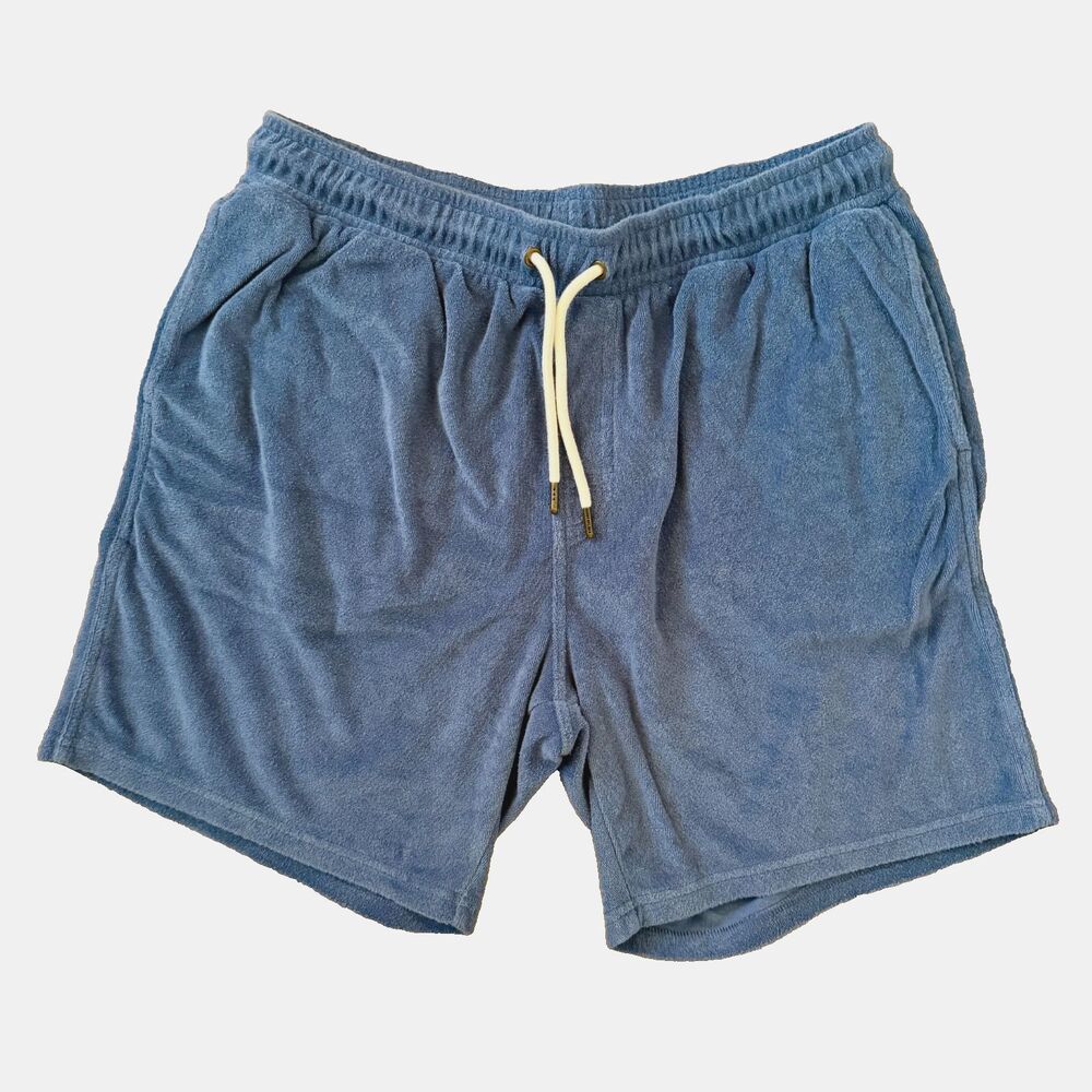 DANDY DEL MAR The Tropez Terry Cloth Shorts Men's Large Blue Beach Lounge Knit